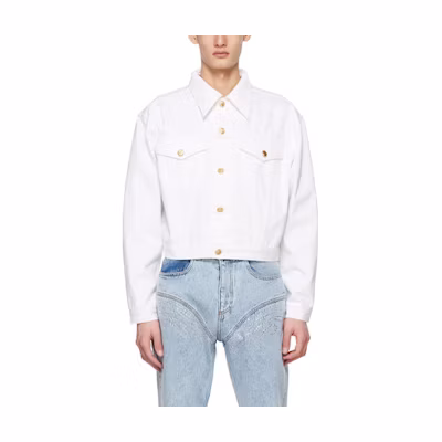 WE11DONE SS21 Unisex White Long Sleeve Denim Jacket. WD-DJ0-21-321-U-WH