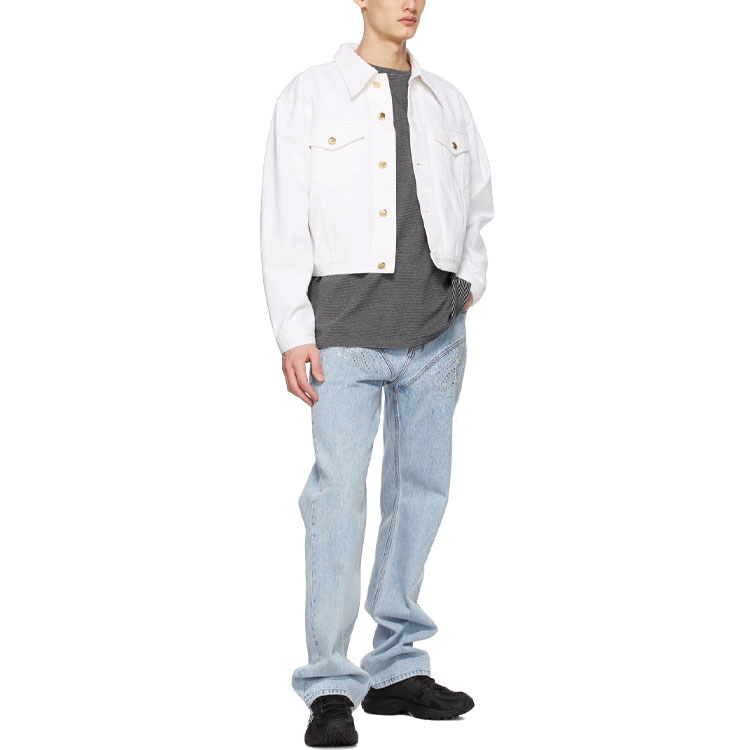 WE11DONE SS21 Unisex White Long Sleeve Denim Jacket. WD-DJ0-21-321-U-WH 圖 4