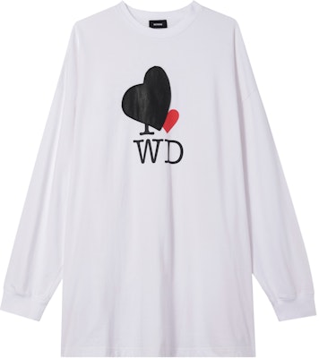 WE11DONE SS21 白色愛心圖案長袖中性休閒T恤。 WD-TT0-21-516-U-WH Buy WE11DONE SS21 白色愛心圖案長袖中性休閒T恤。 WD-TT0-21-516-U-WH