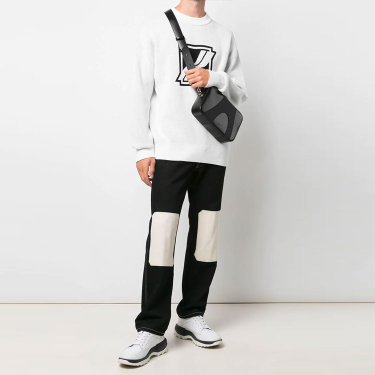 Lookbook WE11DONE SS21 白色針織Logo毛衣 男女同款長袖上衣 WD-KT1-21-613-U-WH
