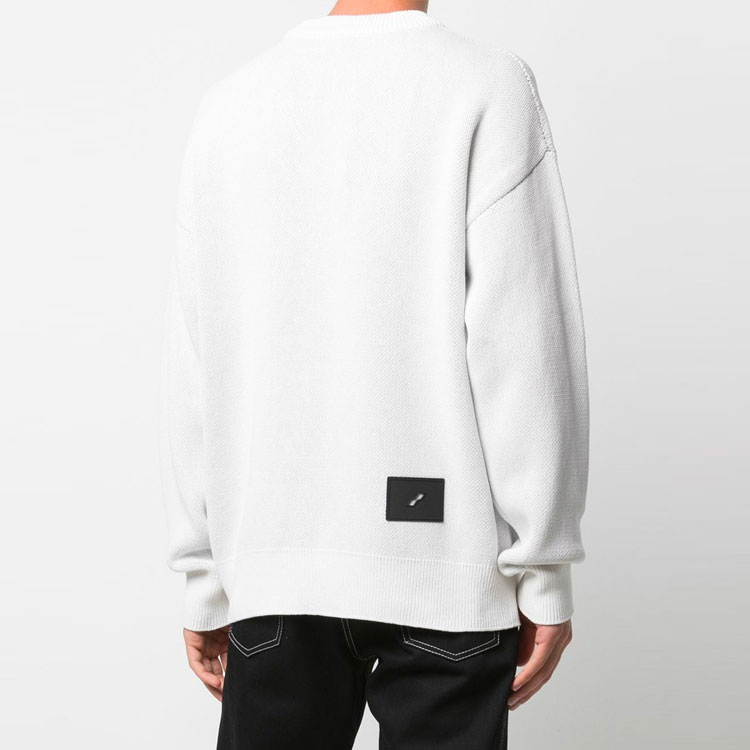 Purchase WE11DONE SS21 白色針織Logo毛衣 男女同款長袖上衣 WD-KT1-21-613-U-WH