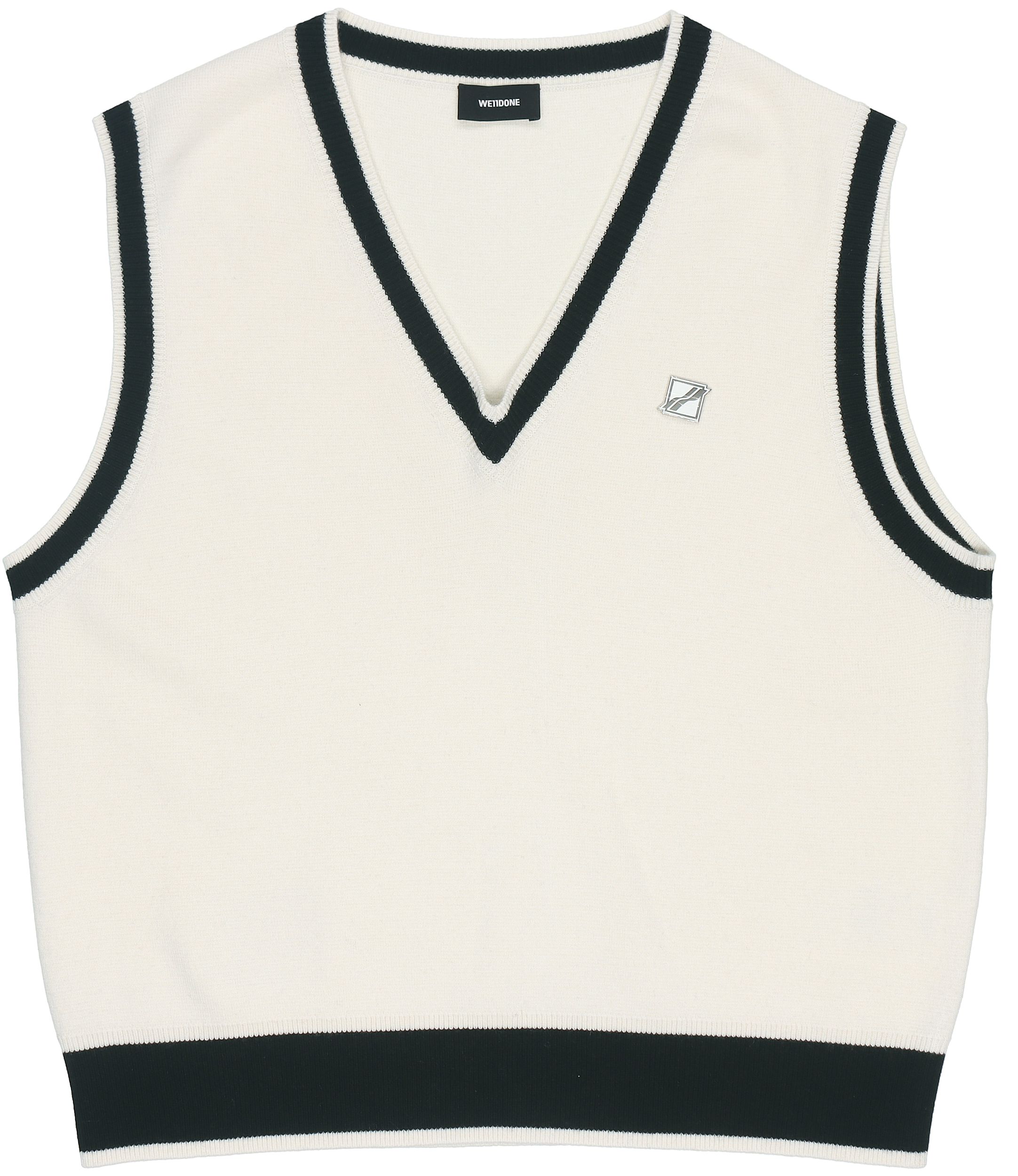 WE11DONE SS21 Wool Logo V-Neck Vest Unisex White. WD-KV1-21-612-U-IV 圖 3
