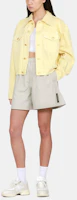 Shop WE11DONE SS21 黃色短版牛仔外套 男女同款 長袖純棉 WD-DJ0-21-321-U-YE