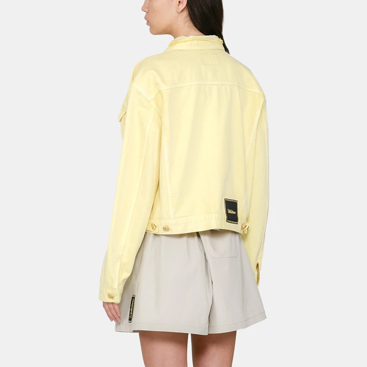 Sizing WE11DONE SS21 黃色短版牛仔外套 男女同款 長袖純棉 WD-DJ0-21-321-U-YE