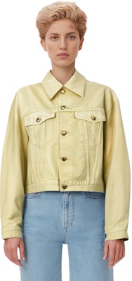 WE11DONE SS21 黃色短版牛仔外套 男女同款 長袖純棉 WD-DJ0-21-321-U-YE Cheap WE11DONE SS21 黃色短版牛仔外套 男女同款 長袖純棉 WD-DJ0-21-321-U-YE