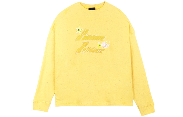 WE11DONE SS21 Yellow Logo Printed Pullover Sweatshirt Unisex WD-TT0-21-727-U-YE