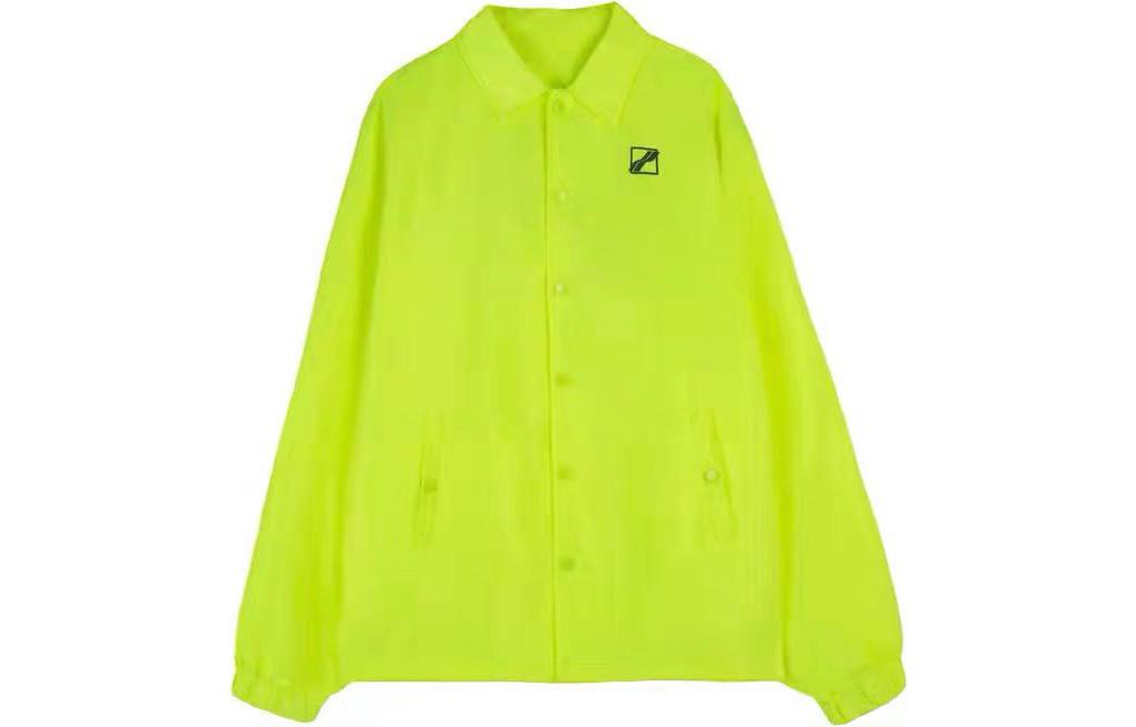 WE11DONE SS21 Yellow Windbreaker Logo Collar Jacket Unisex WD-JP1-21-035-U-NY