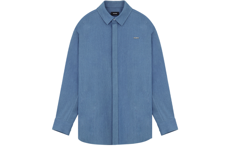 WE11DONE SS22  Blue Long Sleeve Shirt with Logo Print Design WD-BL1-22-185-M-BL 圖 2
