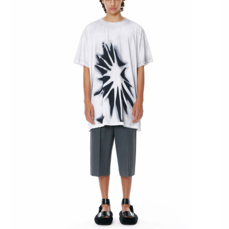 Shop WE11DONE SS22 中腰寬鬆版休閒灰色短褲 WD-PT1-22-267-M-DG