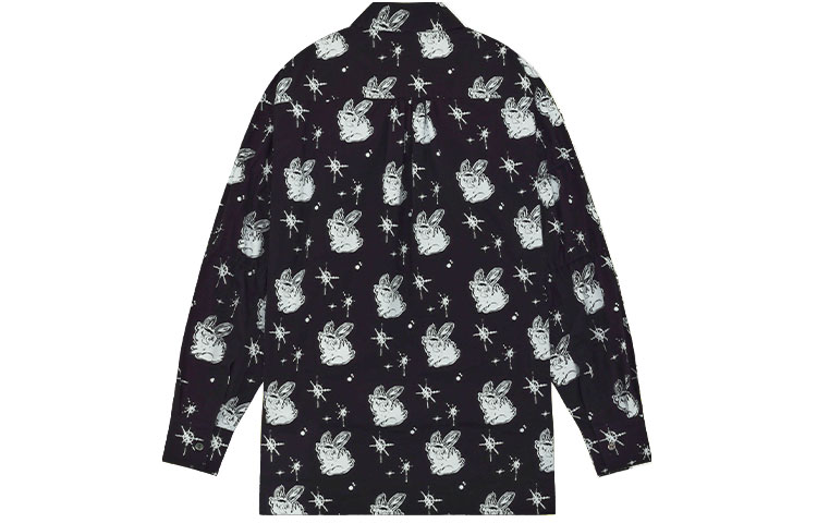 WE11DONE SS22  Oversized Long-Sleeve Shirt Black All-Over Print. WD-BL1-22-142-M-BK 圖 3
