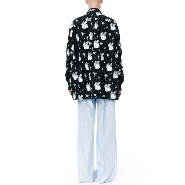WE11DONE SS22  Oversized Long-Sleeve Shirt Black All-Over Print. WD-BL1-22-142-M-BK 圖 5