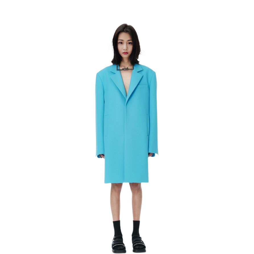 WE11DONE SS22  Oversized Single-Breasted Coat Blue WD-CT1-22-087-M-BL 圖 4
