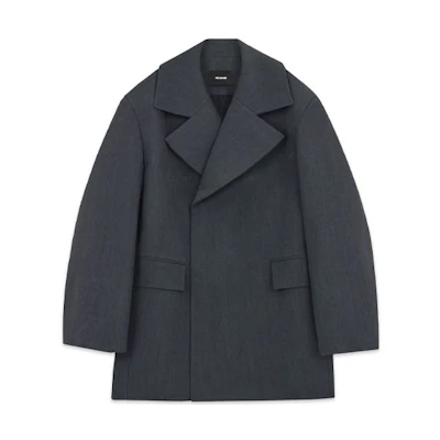 WE11DONE SS22 Oversized Solid Button-Up Coat Deep Gray WD-CT1-22-057-M-DG