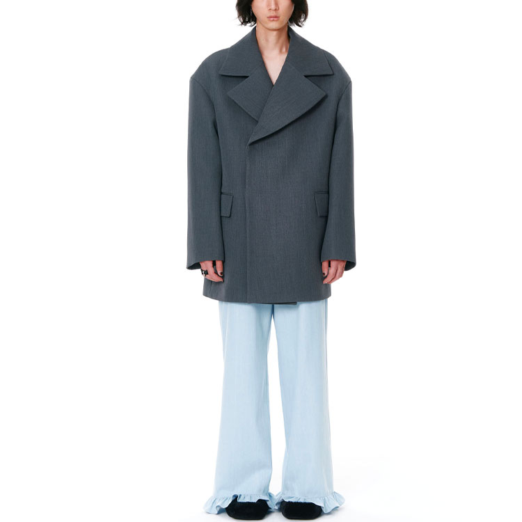 WE11DONE SS22  Oversized Solid Button-Up Coat Deep Gray WD-CT1-22-057-M-DG 圖 4