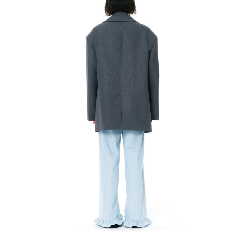 WE11DONE SS22  Oversized Solid Button-Up Coat Deep Gray WD-CT1-22-057-M-DG 圖 5