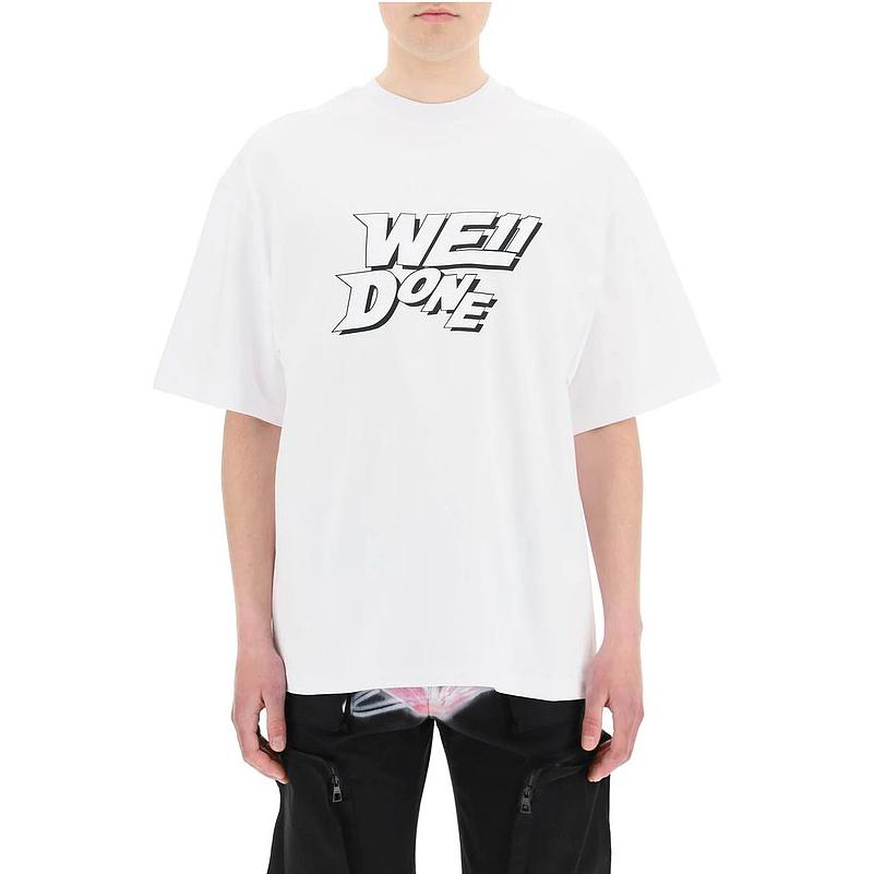 WE11DONE SS22  White Crewneck Short Sleeve T-Shirt with Letter Print WD-TT1-22-630-WH 圖 3