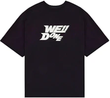 WE11DONE SS22 Abstract Logo Print Colorblock Unisex Black T-Shirt. WD-TT1-22-630-U-BK WE11DONE SS22 Abstract Logo Print Colorblock Unisex Black T-Shirt. WD-TT1-22-630-U-BK