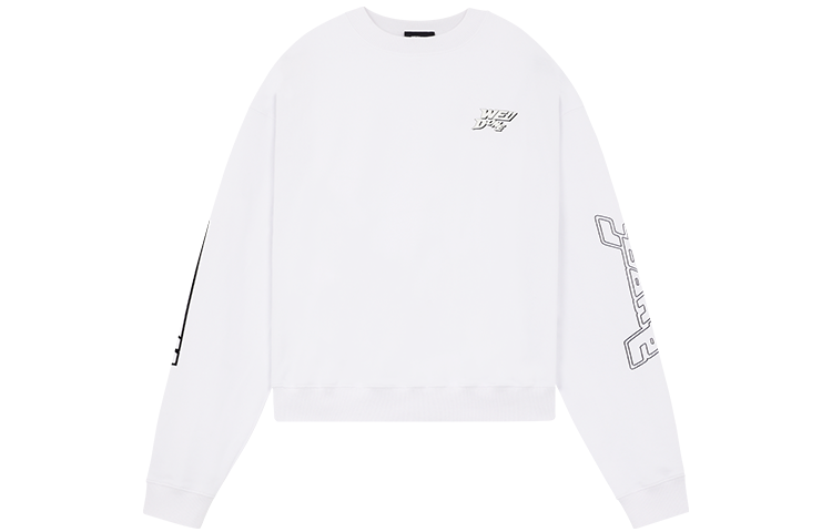 WE11DONE SS22 Asymmetrical 3D Logo Print Pullover Sweatshirt Unisex White WD-TS1-22-699-U-WH