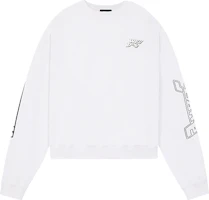 WE11DONE SS22 Asymmetrical 3D Logo Print Pullover Sweatshirt Unisex White WD-TS1-22-699-U-WH WE11DONE SS22 Asymmetrical 3D Logo Print Pullover Sweatshirt Unisex White WD-TS1-22-699-U-WH
