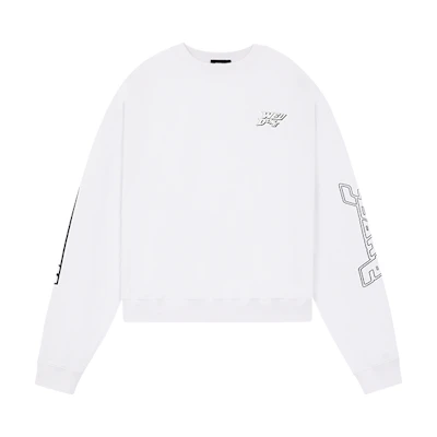 WE11DONE SS22 Asymmetrical 3D Logo Print Pullover Sweatshirt Unisex White WD-TS1-22-699-U-WH