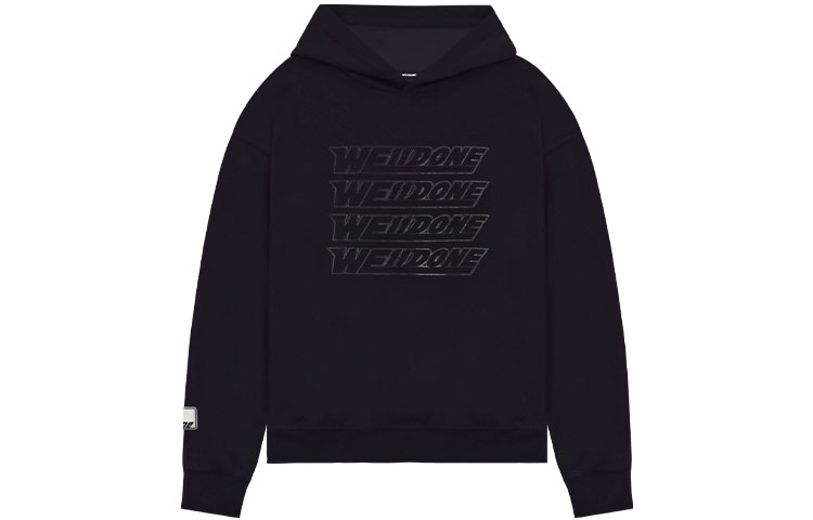 WE11DONE SS22 Black 3D Print Logo Hoodie Unisex WD-TH1-22-687-U-BK