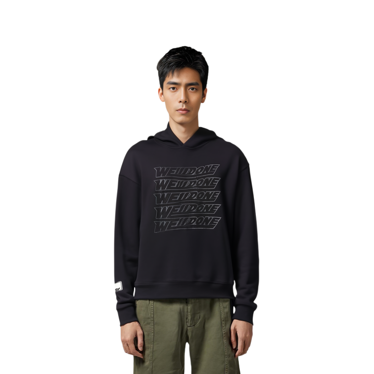 Details for WE11DONE SS22 Black 3D Print Logo Hoodie Unisex WD-TH1-22-687-U-BK