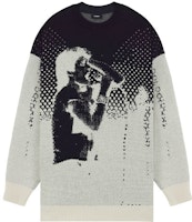 WE11DONE SS22 Black Jacquard Wool Cashmere Crewneck Sweater Unisex. WD-KT1-22-613-U-BK WE11DONE SS22 Black Jacquard Wool Cashmere Crewneck Sweater Unisex. WD-KT1-22-613-U-BK