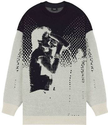 WE11DONE SS22 黑色提花羊毛羊絨圓領毛衣 男女通用款式 WD-KT1-22-613-U-BK Order WE11DONE SS22 黑色提花羊毛羊絨圓領毛衣 男女通用款式 WD-KT1-22-613-U-BK