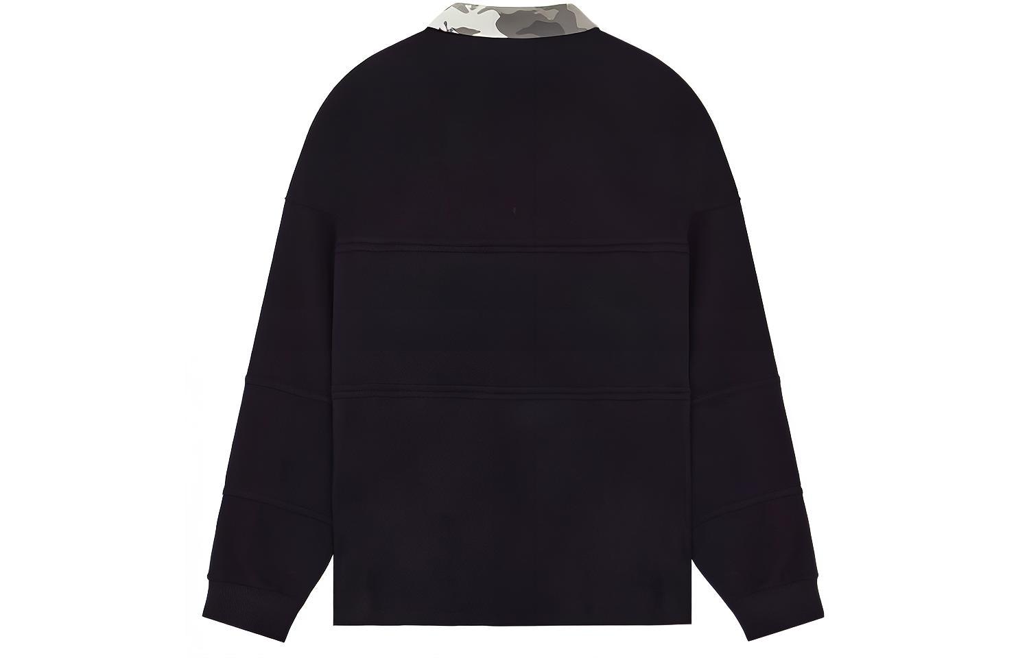 WE11DONE SS22 Black Long-Sleeve Polo with Solid Color Logo and Stud Design Unisex WD-TT1-22-582-U-BK 圖 3