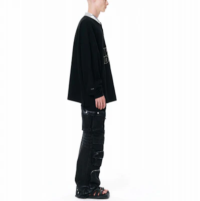 WE11DONE SS22 黑色长袖徽标钉饰设计男女同款翻领衫 WD-TT1-22-582-U-BK Details for WE11DONE SS22 黑色长袖徽标钉饰设计男女同款翻领衫 WD-TT1-22-582-U-BK