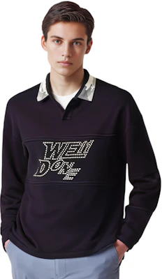 WE11DONE SS22 黑色长袖徽标钉饰设计男女同款翻领衫 WD-TT1-22-582-U-BK Cheap WE11DONE SS22 黑色长袖徽标钉饰设计男女同款翻领衫 WD-TT1-22-582-U-BK