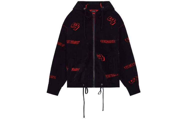 WE11DONE SS22 Black Solid Logo Zip-Up Hoodie Jacket Unisex WD-KJ1-22-616-U-BK