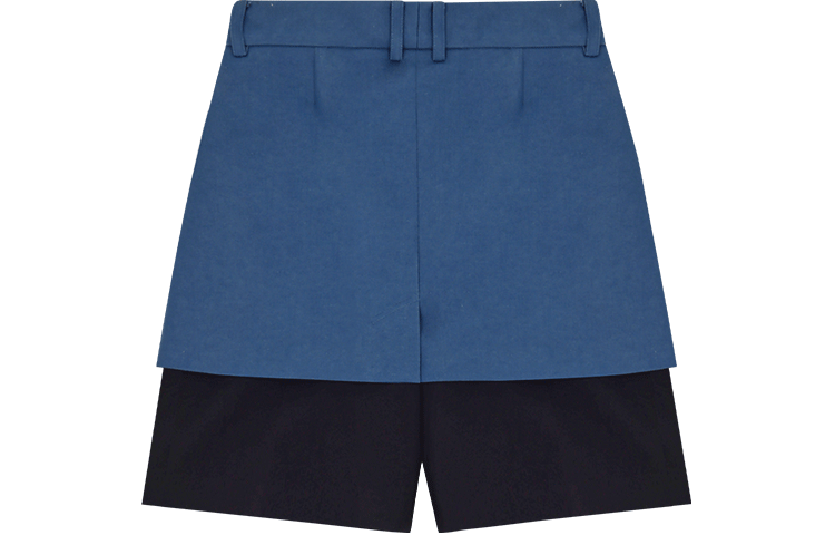 Lookbook WE11DONE SS22 藍色拼接層次感休閒短褲 男女通用 WD-PT1-22-274-M-BL