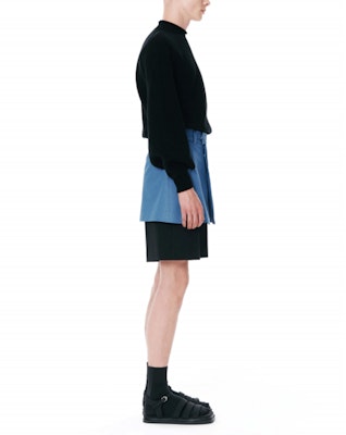 WE11DONE SS22 藍色拼接層次感休閒短褲 男女通用 WD-PT1-22-274-M-BL Details for WE11DONE SS22 藍色拼接層次感休閒短褲 男女通用 WD-PT1-22-274-M-BL