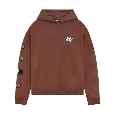 WE11DONE SS22 Brown Hoodie with Logo & Cartoon Graphic Unisex Design WD-TH1-22-642-U-BR