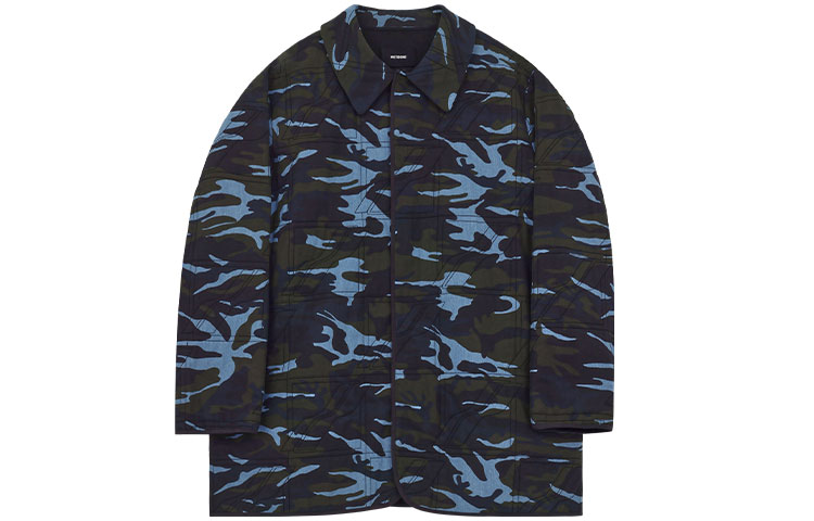 WE11DONE SS22 Camouflage Print Collared Jacket Unisex Black WD-JK1-22-011-U-KK