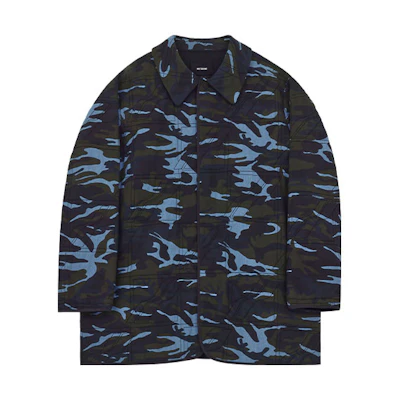 WE11DONE SS22 Camouflage Print Collared Jacket Unisex Black WD-JK1-22-011-U-KK