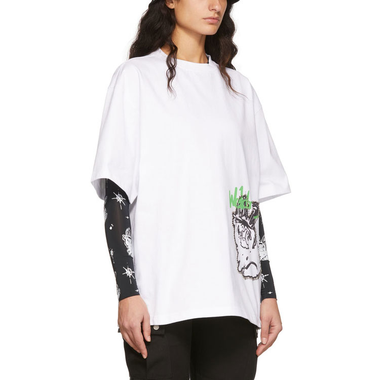 WE11DONE SS22 Cartoon Graphic Print Unisex White T-Shirt. WD-TT1-22-686-U-WH 圖 4