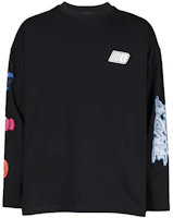 WE11DONE SS22 Cartoon Logo Pullover Sweatshirt Unisex Black WD-TT1-22-634-U-BK WE11DONE SS22 Cartoon Logo Pullover Sweatshirt Unisex Black WD-TT1-22-634-U-BK