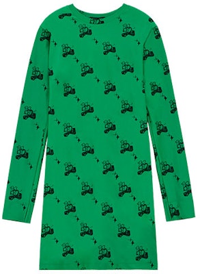 WE11DONE SS22 卡通印花長袖圓領連衣裙 綠色 WD-TO1-22-572-W-GR Order WE11DONE SS22 卡通印花長袖圓領連衣裙 綠色 WD-TO1-22-572-W-GR