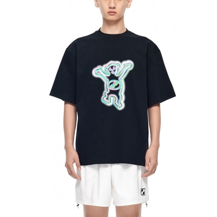 Purchase WE11DONE SS22 Cartoon Tie-Dye Teddy Bear Logo Unisex Black T-Shirt Short Sleeve WD-TT1-22-856-U-BK