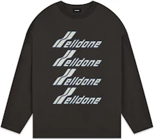 WE11DONE SS22 Classic Logo Print Unisex Charcoal Grey Long Sleeve Sweatshirt WD-TT1-22-851-U-CH WE11DONE SS22 Classic Logo Print Unisex Charcoal Grey Long Sleeve Sweatshirt WD-TT1-22-851-U-CH