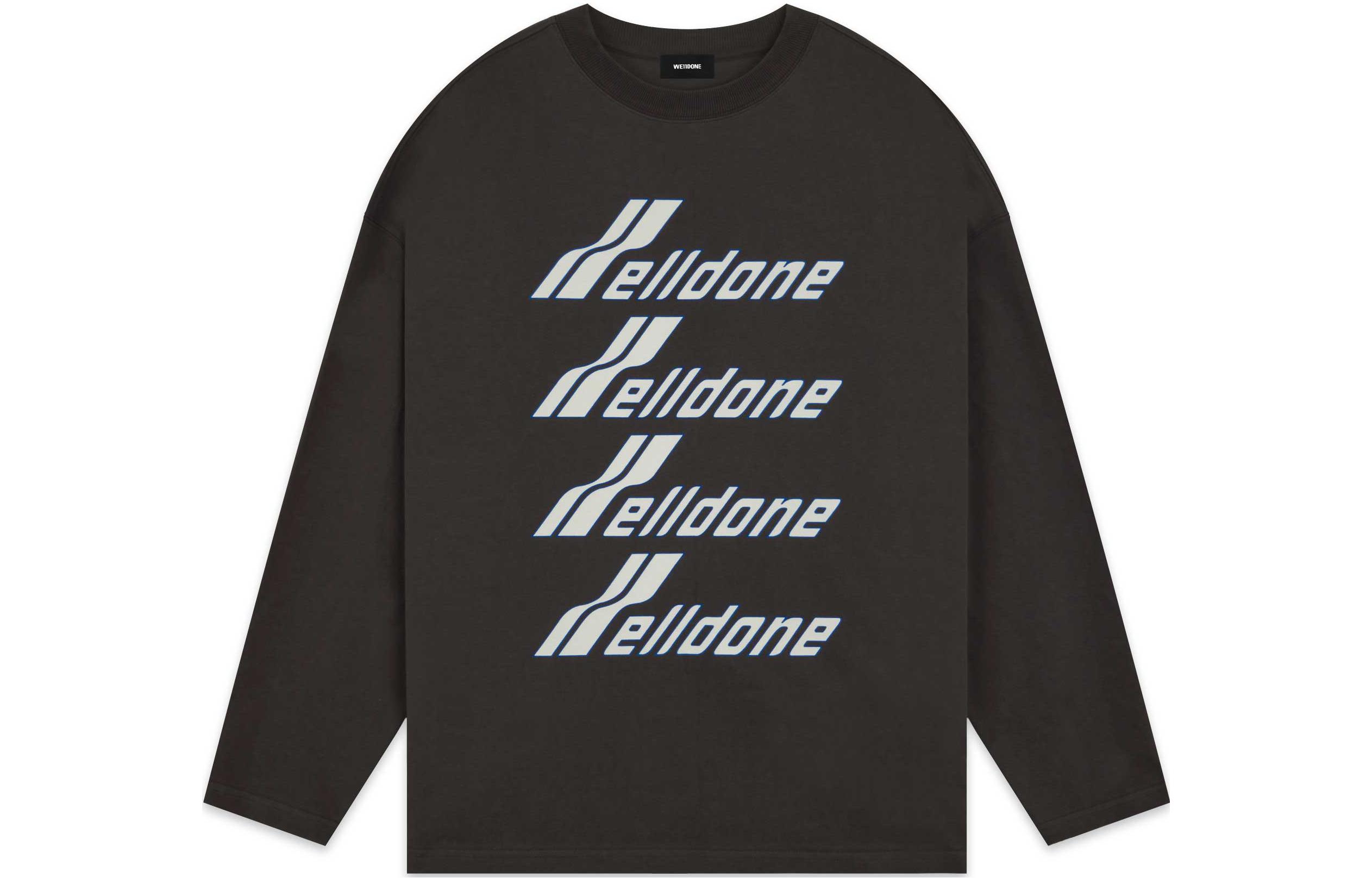 Order WE11DONE SS22 經典標誌印花男女款深灰色長袖衛衣 WD-TT1-22-851-U-CH