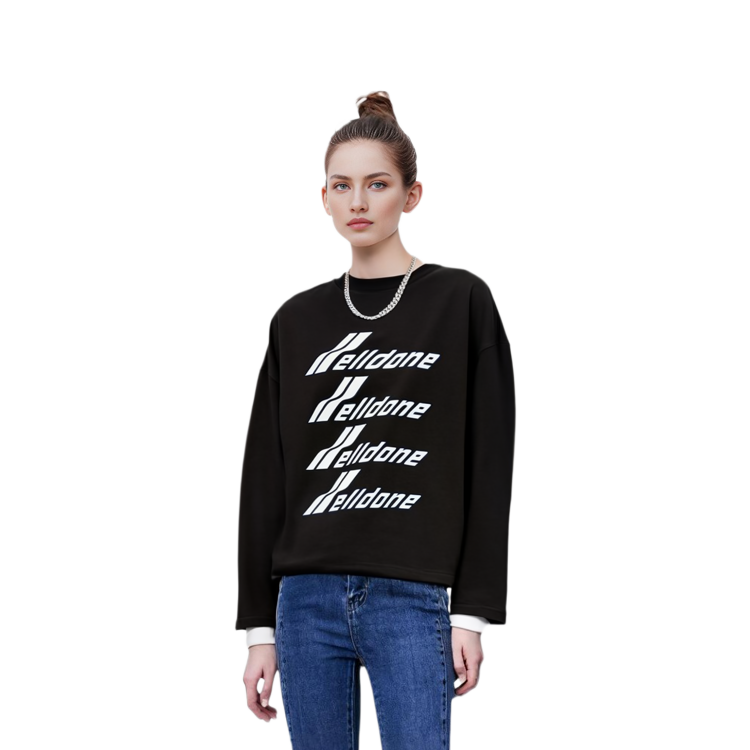 Purchase WE11DONE SS22 經典標誌印花男女款深灰色長袖衛衣 WD-TT1-22-851-U-CH