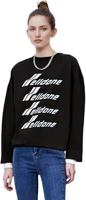 WE11DONE SS22 經典標誌印花男女款深灰色長袖衛衣 WD-TT1-22-851-U-CH Purchase WE11DONE SS22 經典標誌印花男女款深灰色長袖衛衣 WD-TT1-22-851-U-CH