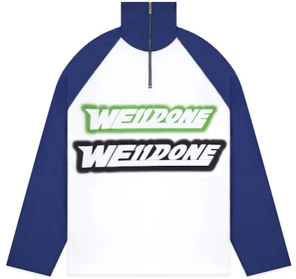 WE11DONE SS22 Colorblock Logo Half-Zip High-Neck Sweatshirt Unisex Blue WD-TT1-22-828-U-BL Buy WE11DONE SS22 Colorblock Logo Half-Zip High-Neck Sweatshirt Unisex Blue WD-TT1-22-828-U-BL