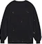 Lookbook WE11DONE SS22 Distressed Crewneck Lengan Panjang Sweatshirt Unisex Hitam WD-TS1-22-713-U-BK