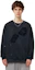 Sizing WE11DONE SS22 Distressed Crewneck Lengan Panjang Sweatshirt Unisex Hitam WD-TS1-22-713-U-BK