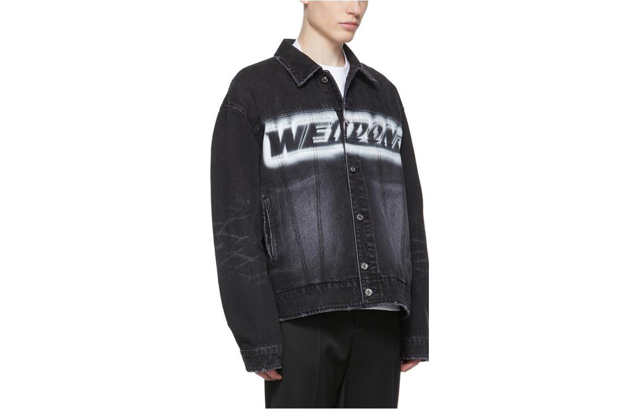 WE11DONE SS22 Distressed Graffiti Logo Black Denim Jacket Unisex WD-DJ1-22-325-U-WB 圖 2