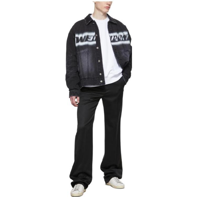 WE11DONE SS22 Distressed Graffiti Logo Black Denim Jacket Unisex WD-DJ1-22-325-U-WB 圖 4